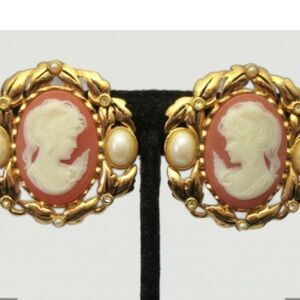 Vintage Kenneth Jay Lane KJL for Avon Cameo Clip on Earrings